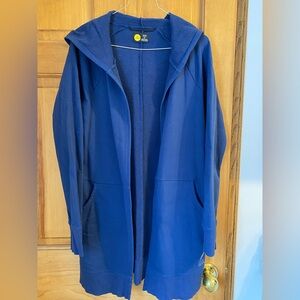 Life Is Good Blue Hooded Open Front Cardigan